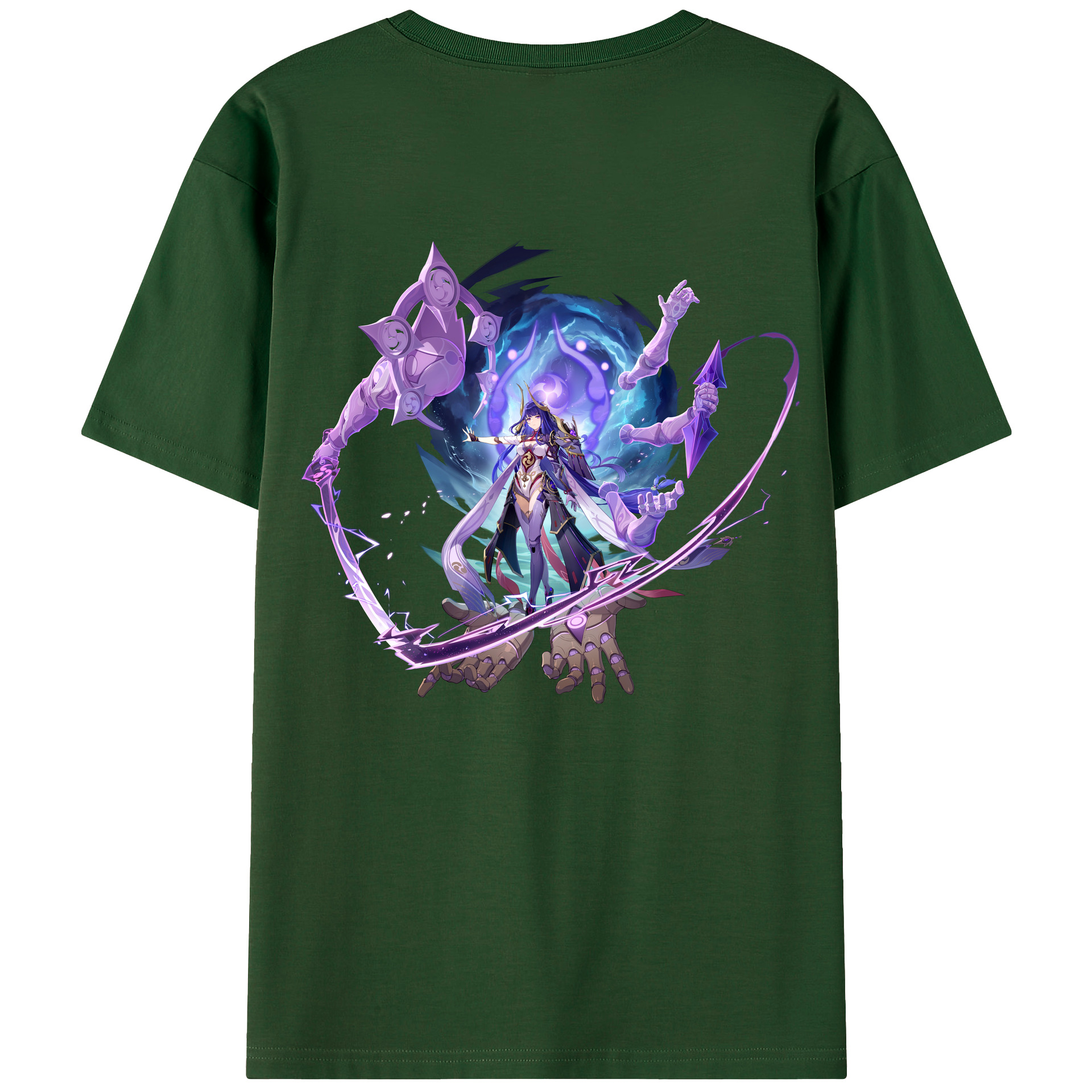 げんし神 雷電将軍 らいでんしょうぐん genshin Raiden Shogun 綿100％半袖Tシャツ（背面プリント）